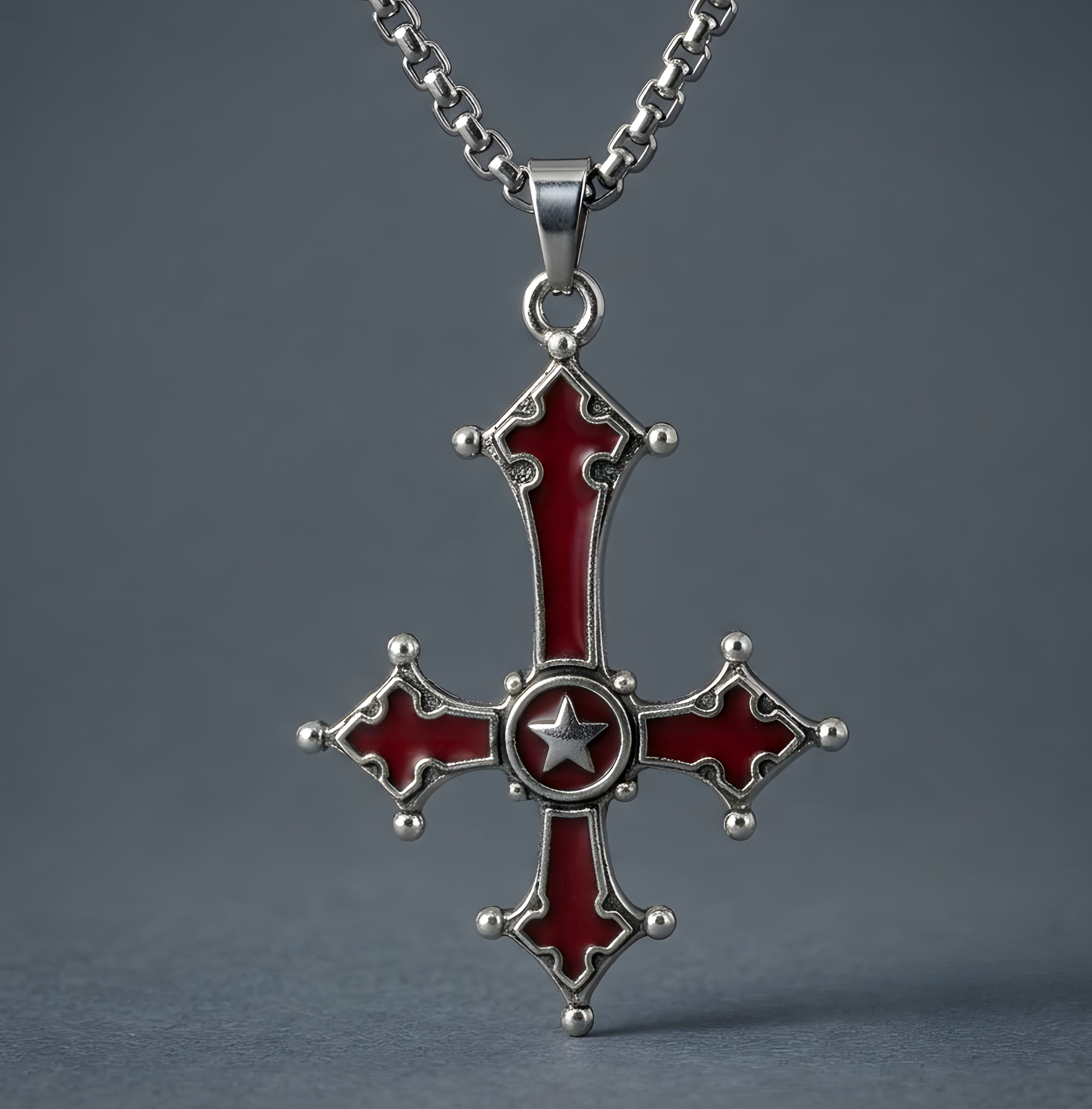 Red Satanic Cross